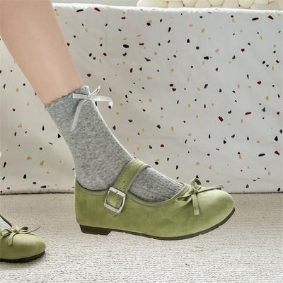 Silver French Ballet Style Light Mouth Flat-soled Single Shoes Women's 2025 New Summer Skirt Bow Mary Jane Shoes