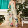 Women's Casual Jumpsuit, Sleeveless Printed Cotton Jumpsuit
