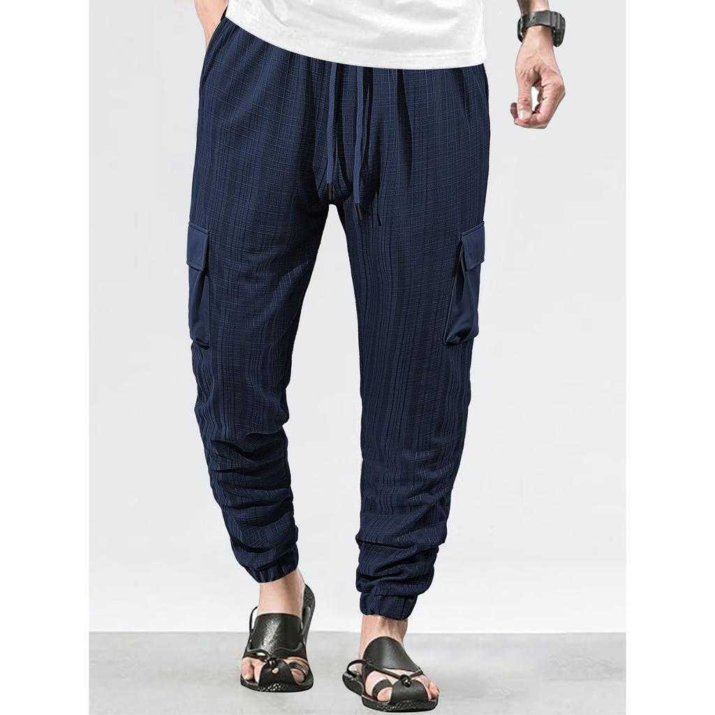 Men'S Sports Pants Loose Running Casual Drawstring Pants Work Pants