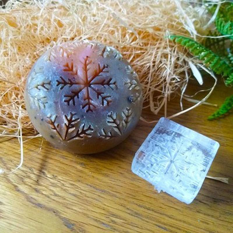 

Прозрачный акриловый штамп для мыла, без ручки, индивидуальные штампы, веселые рождественские снежинки, 35x35 мм