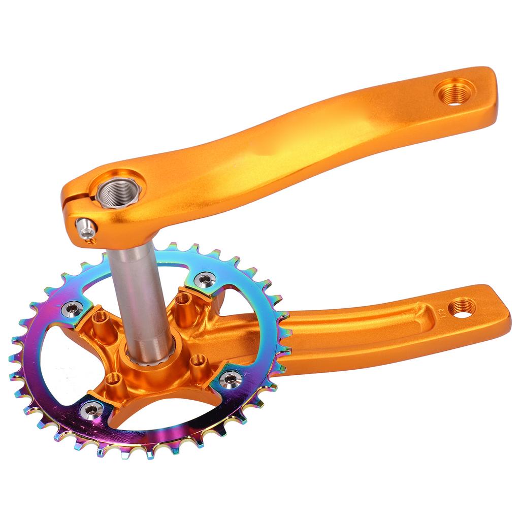 ZK‑22 Aluminum Alloy Bike Crankset Integral Single Speed Crank Arm Accessory 36T for BikeGold