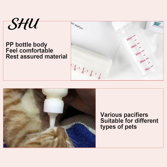 Cat Nursing Bottle 50ml, 120ml Feeding Soft Head Leak-proof Removable No Odor Pet Kitten Dogs for Newborn Puppy