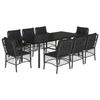 VidaXL Ensemble à Manger de Jardin avec Coussins 9 pcs, Table et Chaises de Patio, Meubles d'Extérieur Terrasse, Moderne, 3212109