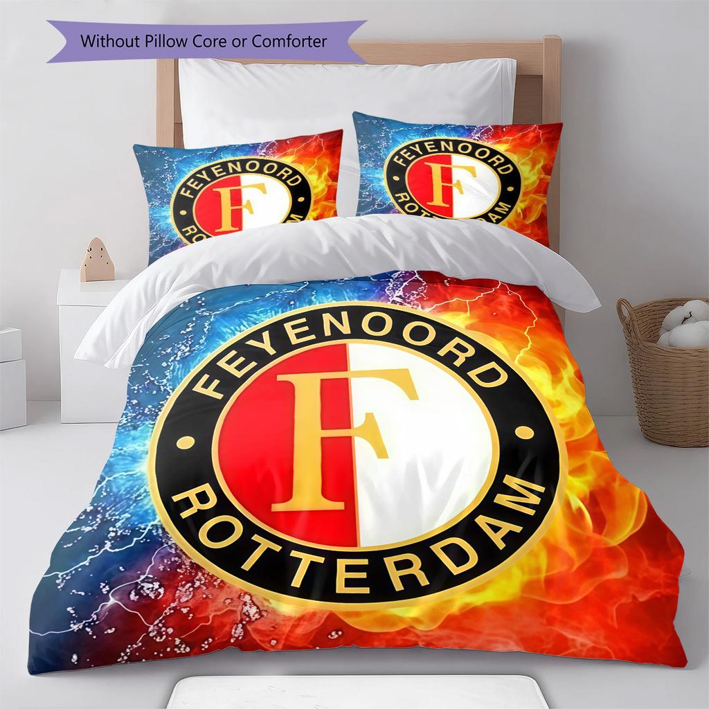 Feyenoord  Pattern Bedding Quilt Set Quilt Cover Pillowcase Home Decoration Birthday Gift (1 * duvet cover + 2 * pillowcase, without core)