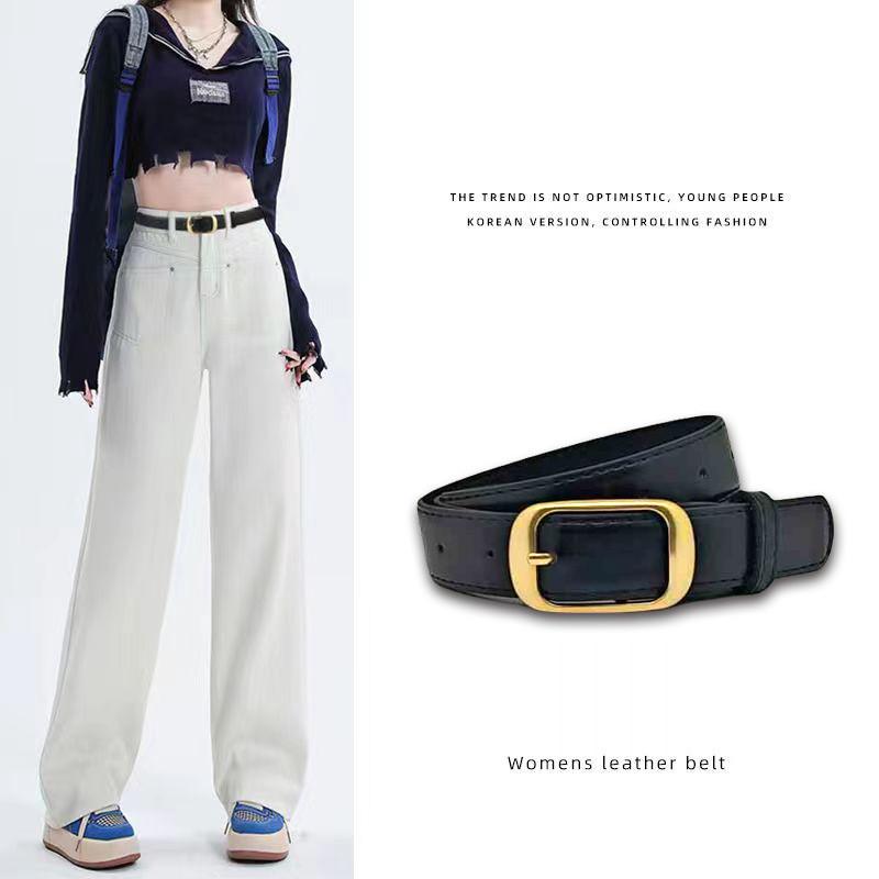 Trendy Women's Simple Durable Leather Belt Elegant Pin Buckle For Casual Outfits