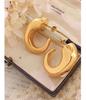 European Winter 18K Gold C-shaped Geometric Ear Cuff Earrings for Women, Titanium Steel Ear Jewelry