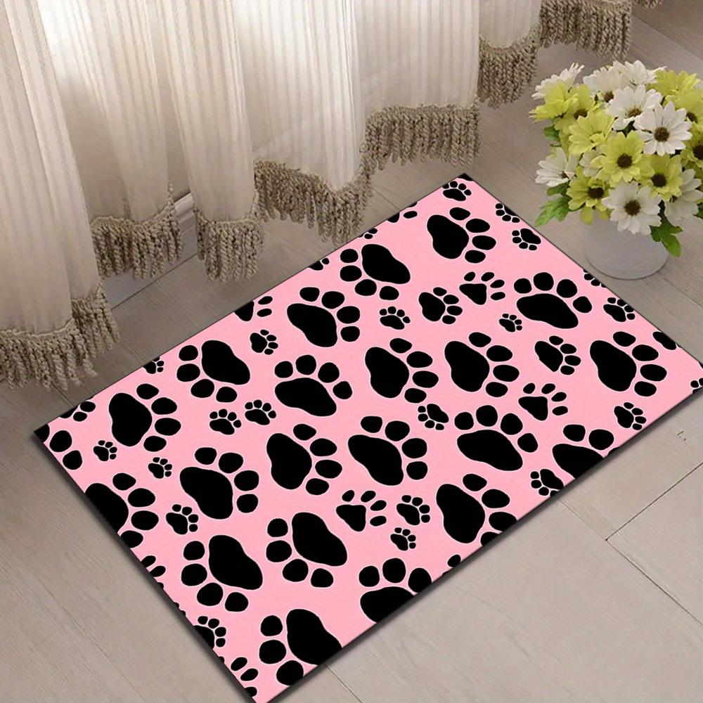 Animal Paw Print Polyester Area Rug - Large Durable Crystal Velvet Carpet Mat for Bedroom, Living Room, Study - Heavy