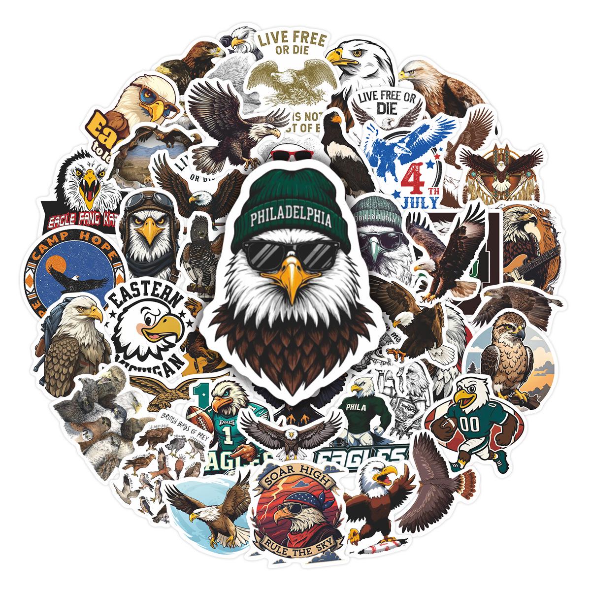 50 Sheets Eagle & Animal Creative Children s Stickers for Notebooks, Planners, Stationery – Waterproof Decorative Arrangement Stickers.