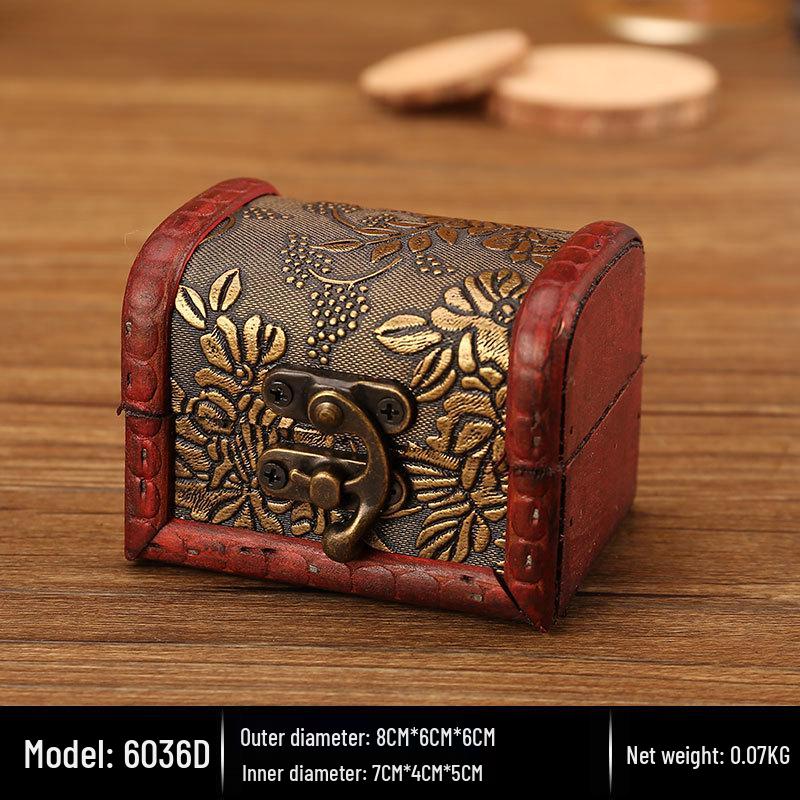 Vintage Wooden Jewelry Storage Box - Antique Style Desktop Organizer & Gift Packaging Box