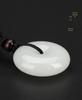 Certified Unisex Hetian Jade Ping'an Pendant