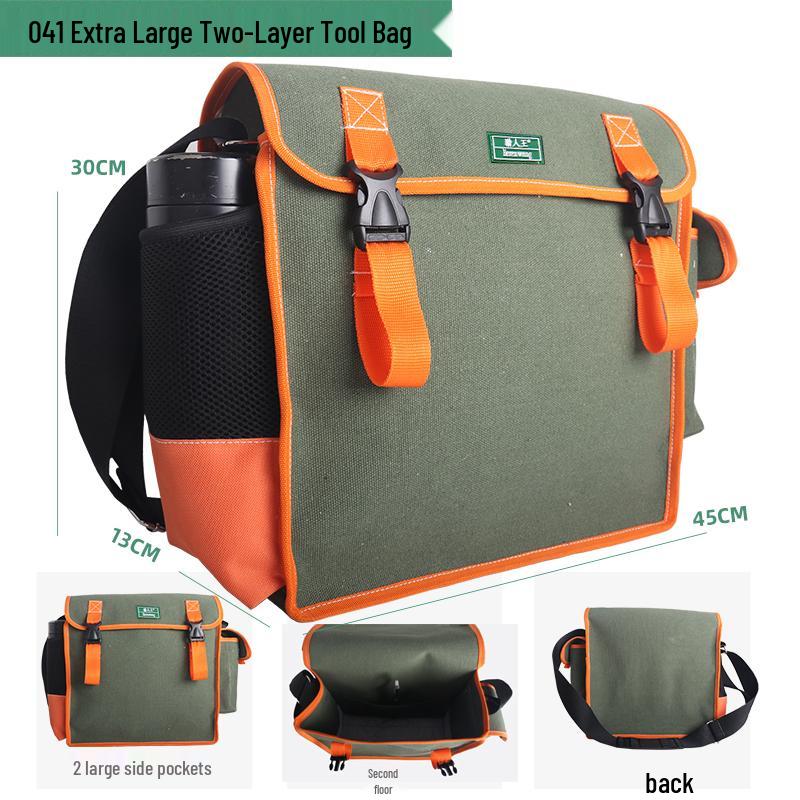 Multifunctional Electrician Canvas Tool Bag - Wear-resistant, Thickened, Shoulder/Crossbody