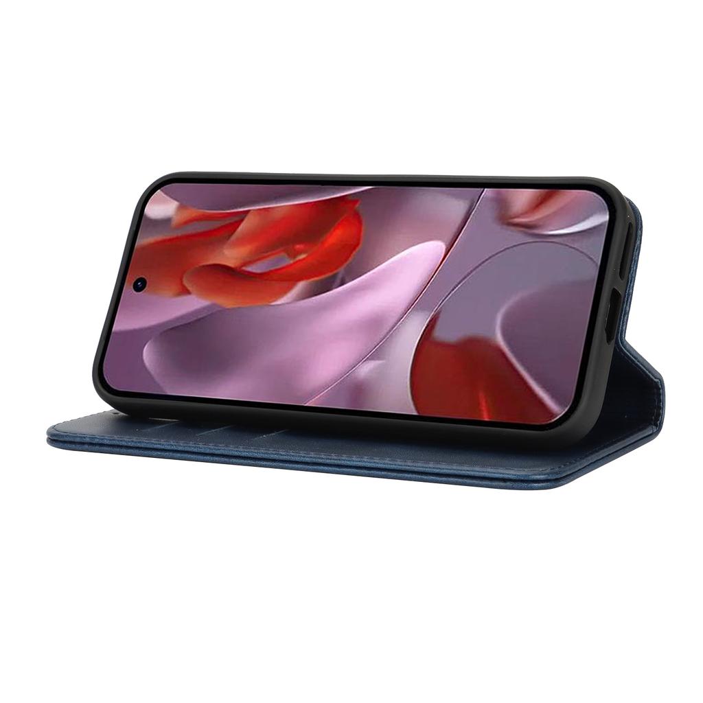 For Google Pixel 9a Case PU Leather Calf Textured Magnetic Closing Smart Phone Cover