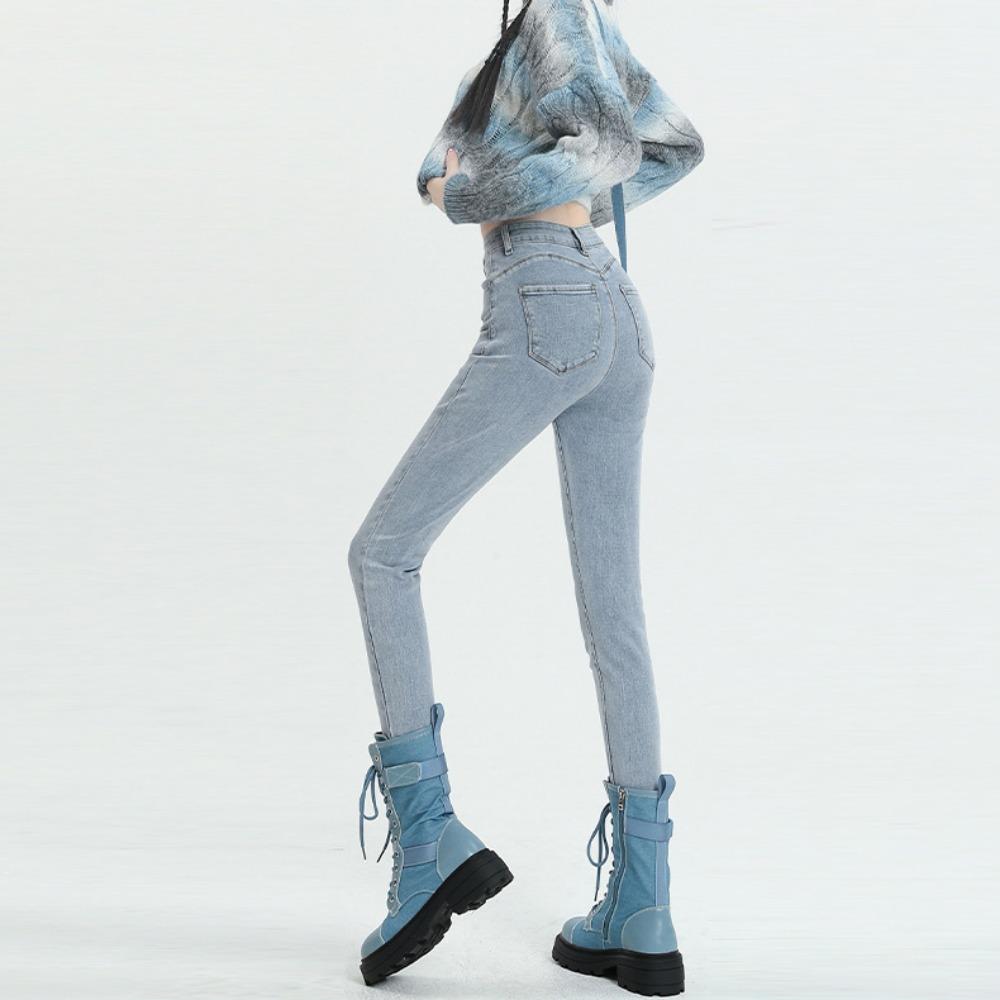 Autumn and winter new pencil jeans women's high-waisted leggings 2025 thin and versatile jeans