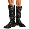 Long Tube Boots with Rivets  High Tube Western Cowboy Boots  Knight Boots