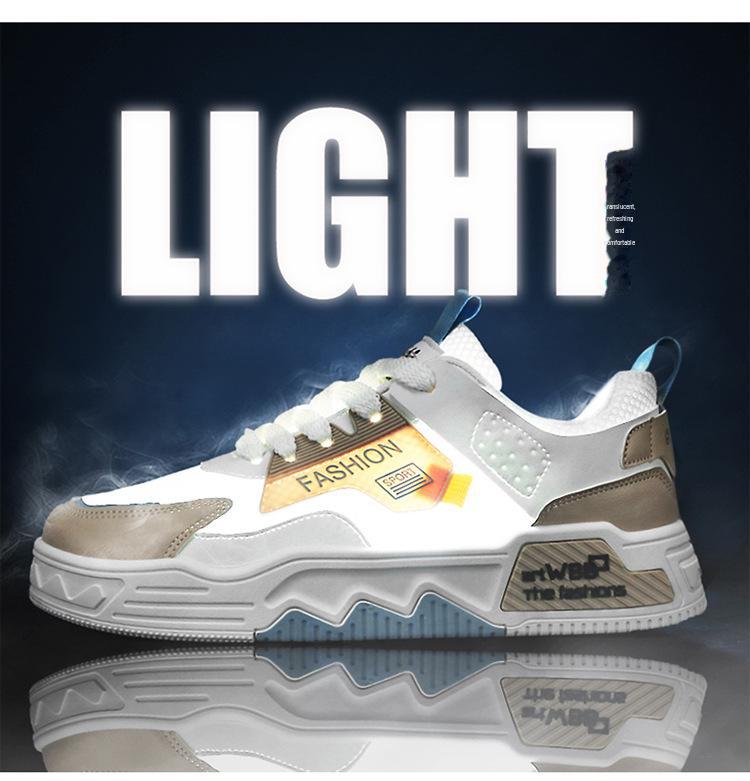 Men's Summer 2024 Trendy White Mesh Sneakers: Breathable and Stylish