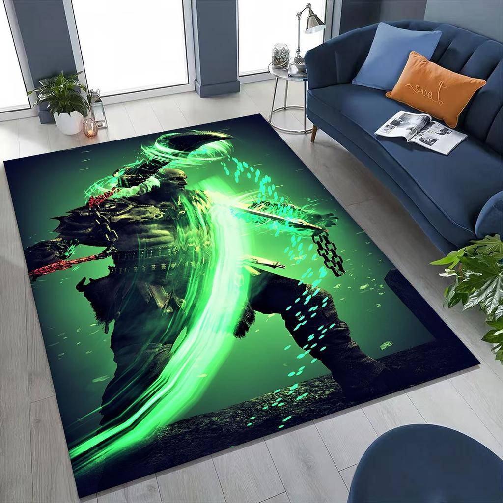 Tappeto Classici God of War Kratos Gioco 3A Tappeto per Giocatori per Camera da Letto Soggiorno Divano Casa Zerbino Decorazione, Tappetino Antiscivolo Grande per Giochi per Bambini