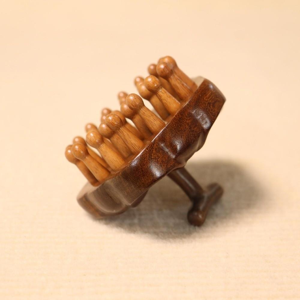 Circular Tooth Therapy Massage Comb Sandalwood Scraping Body Massager  Women/Girl