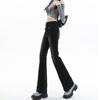 High Street Temperament Slightly Pulled Jeans Women's Spring and Autumn New High-waisted Design Horseshoe Horn Jeans Tide