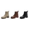 Französisches Leder High Heel Martin Stiefel Damen Vielseitige Kurze Chelsea Stiefel Vintage Mode Ritter Skinny Stiefel