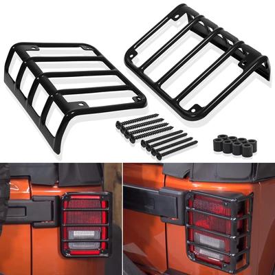 1Pair Metal Car Rear Taillight Guard Protector Cover Chrome Styling Back Lamp Tail Llight Shell for Jeep Wrangler JK 2007-2018