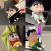 Crayon Shinchan Phone Stand Cute Desk Organizer With Resin Material For Home And Office