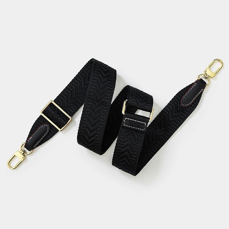 

IGNICASE New Fashion Adjustable Length Wide Shoulder Strap One Shoulder Crossbody Bag Replacement and Transformation Bag Strap gold buckle чёрный