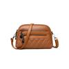 Textured rhombus embroidery thread simple soft leather medium mother small square bag new fashionable versatile shoulder messenger bag