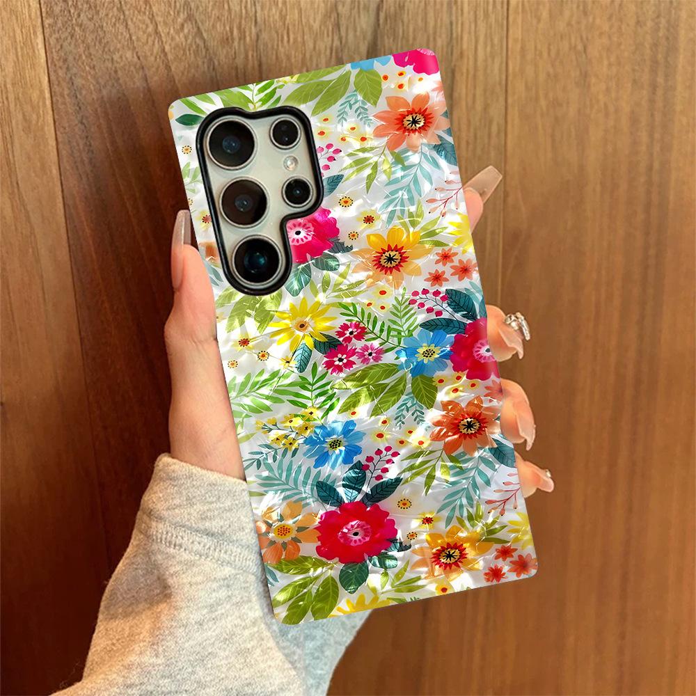 Advanced sense fritillary color floral Samsung S26Ultra mobile phone case 2-in-1 film case S25 anti-drop cover S22