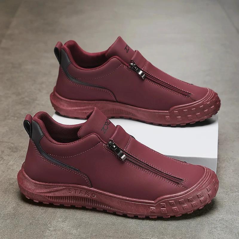 

Мужские кроссовки, обувь для активного отдыха на открытом воздухе для мужчин, повседневные кроссовки, мокасины, нескользящая мужская повседневная обувь, износостойкая, мягкая и удобная 44 кларет