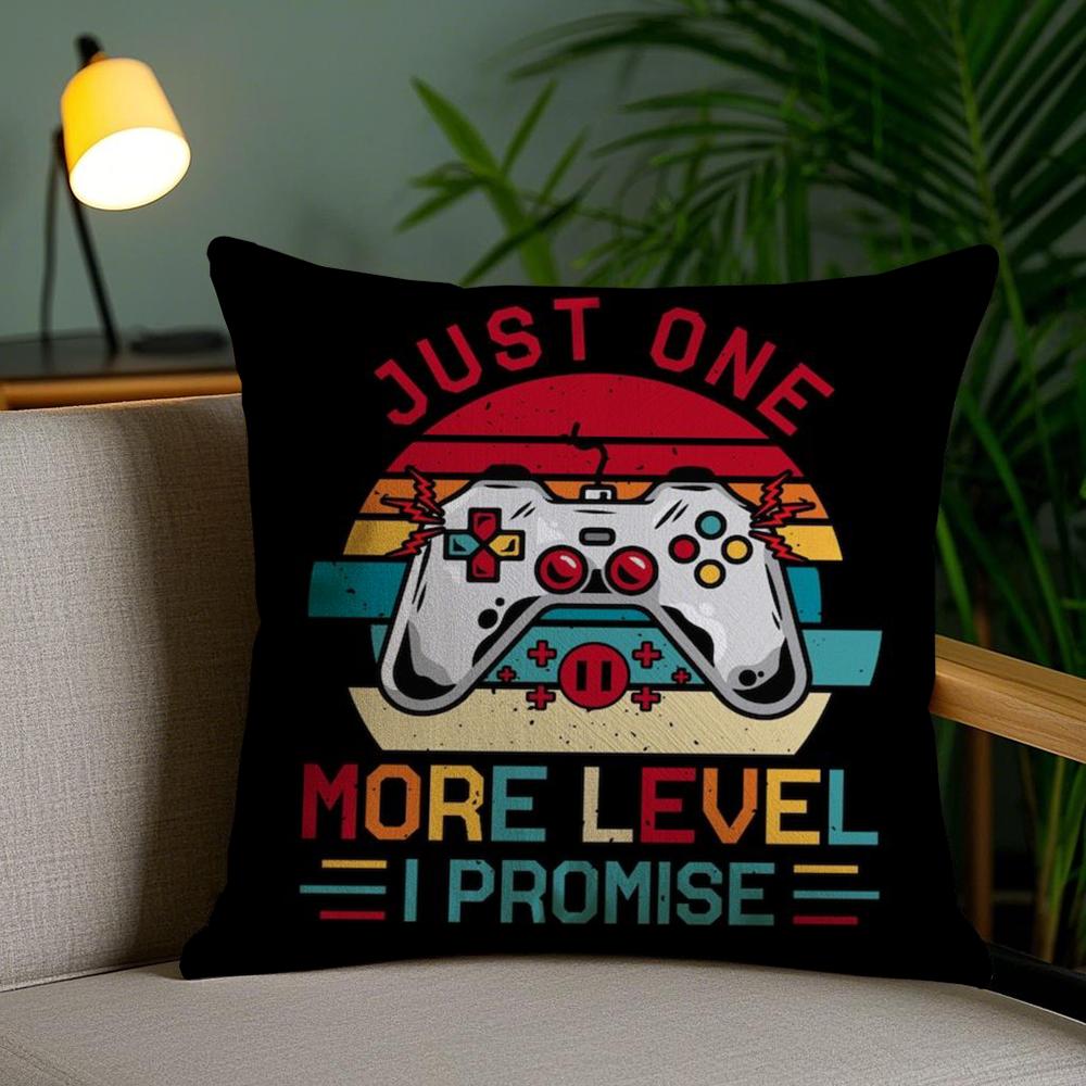 Colorful Graffiti Game Gamepad Cushion Cover Soft Short Plush Double-Sided Printing Home Decor Machine Washable Pillow Case Gift