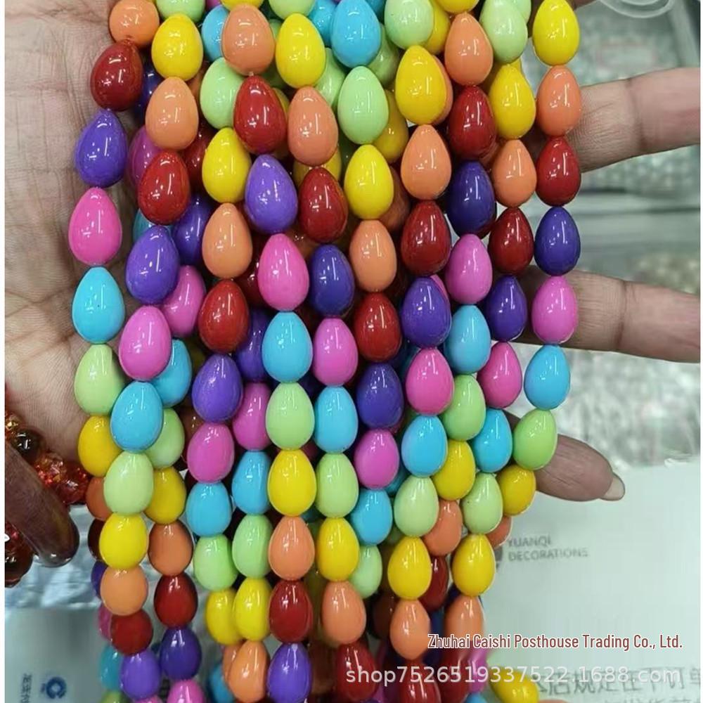 9x13mm Teardrop Glass Shell Beads - Painted, Non-Peeling, Loose Beads for DIY Jewelry.