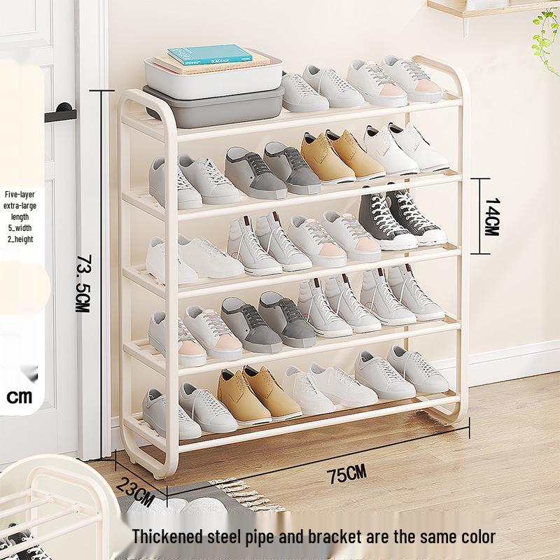 Multi-Layer Alloy Shoe Rack for Dormitory and Home Entrance Hallway