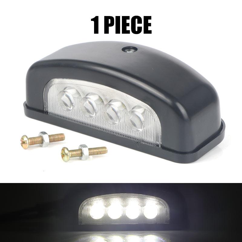 12-24V Truck LED License Plate Light Car Number Plate Lamp 4 LED Rear License Number Plate Light For Truck SUV Trailer Lorry 1pc