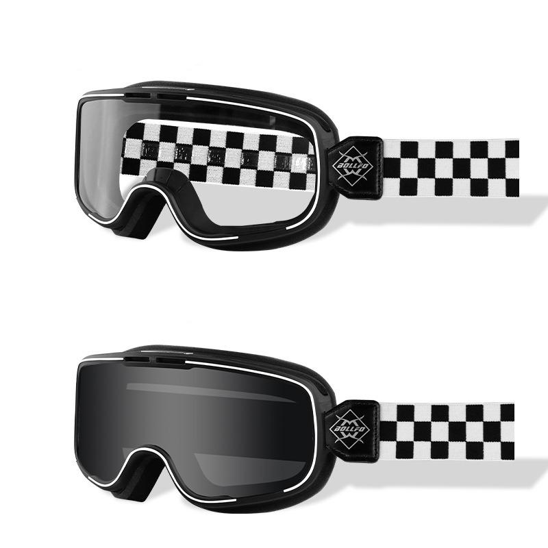 BOLLFO Intelligent Color Changing Motorcycle Goggles Harley Retro Helmet Myopia Riding Goggles Day And Night Universal