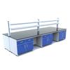 Steel & Wood Lab Side Bench with High Load-Bearing Sink - Student Experiment Desk