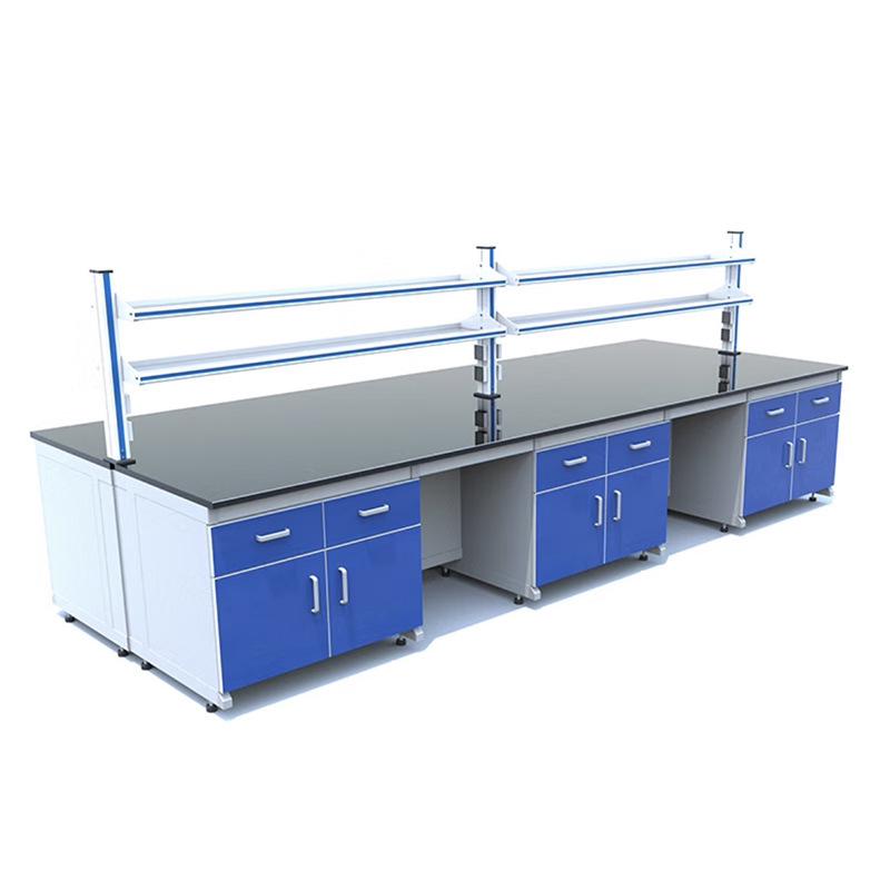 Steel & Wood Lab Side Bench with High Load-Bearing Sink - Student Experiment Desk