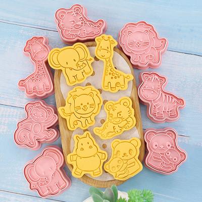 8 szt. Kreskówkowe zwierzęta Ciastka Silikonowe foremki Wykrawacze do ciastek zwierząt gospodarskich Stempel Foremki do fondantu do pieczenia w kuchni Narzędzia do ciastek