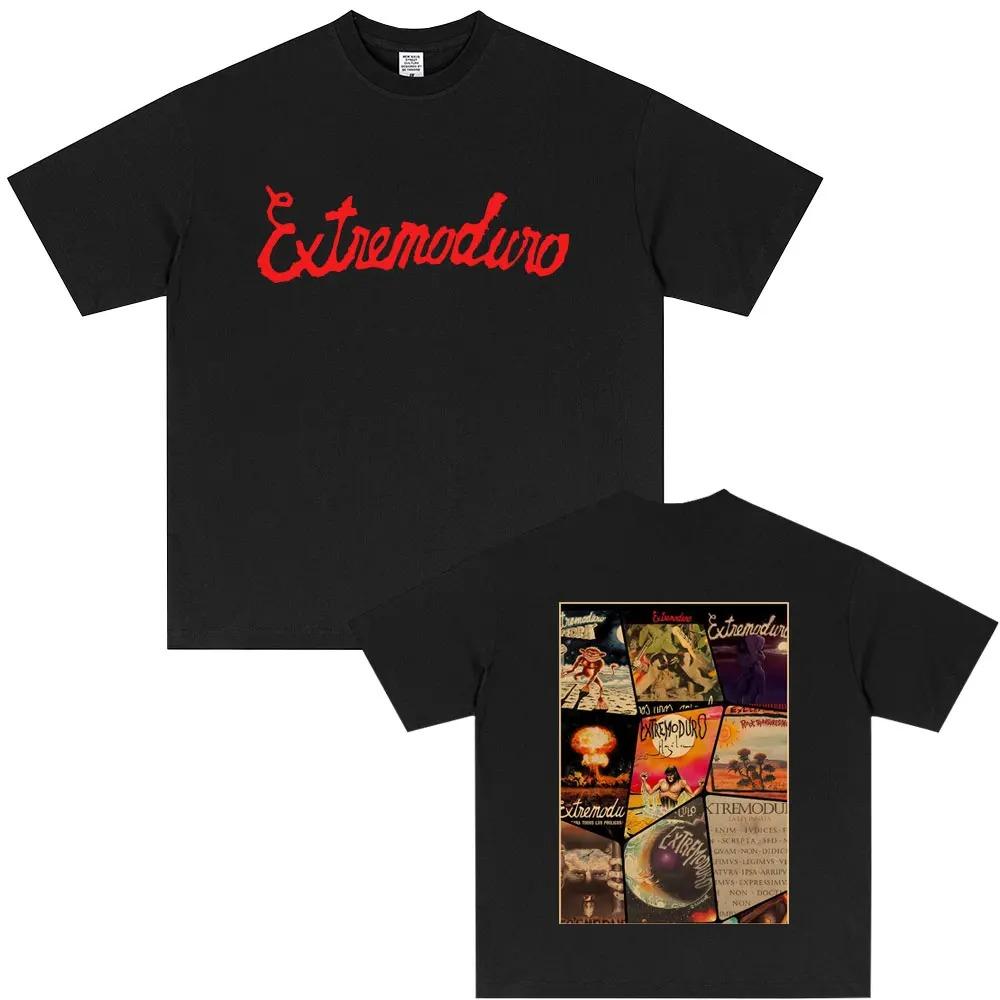 

Rock Band Extremoduro Music Album Cover Merch TShirt Unisex Fashion Vintage Loose TShirt Mens Gothic Punk Streetwear Tshirts S