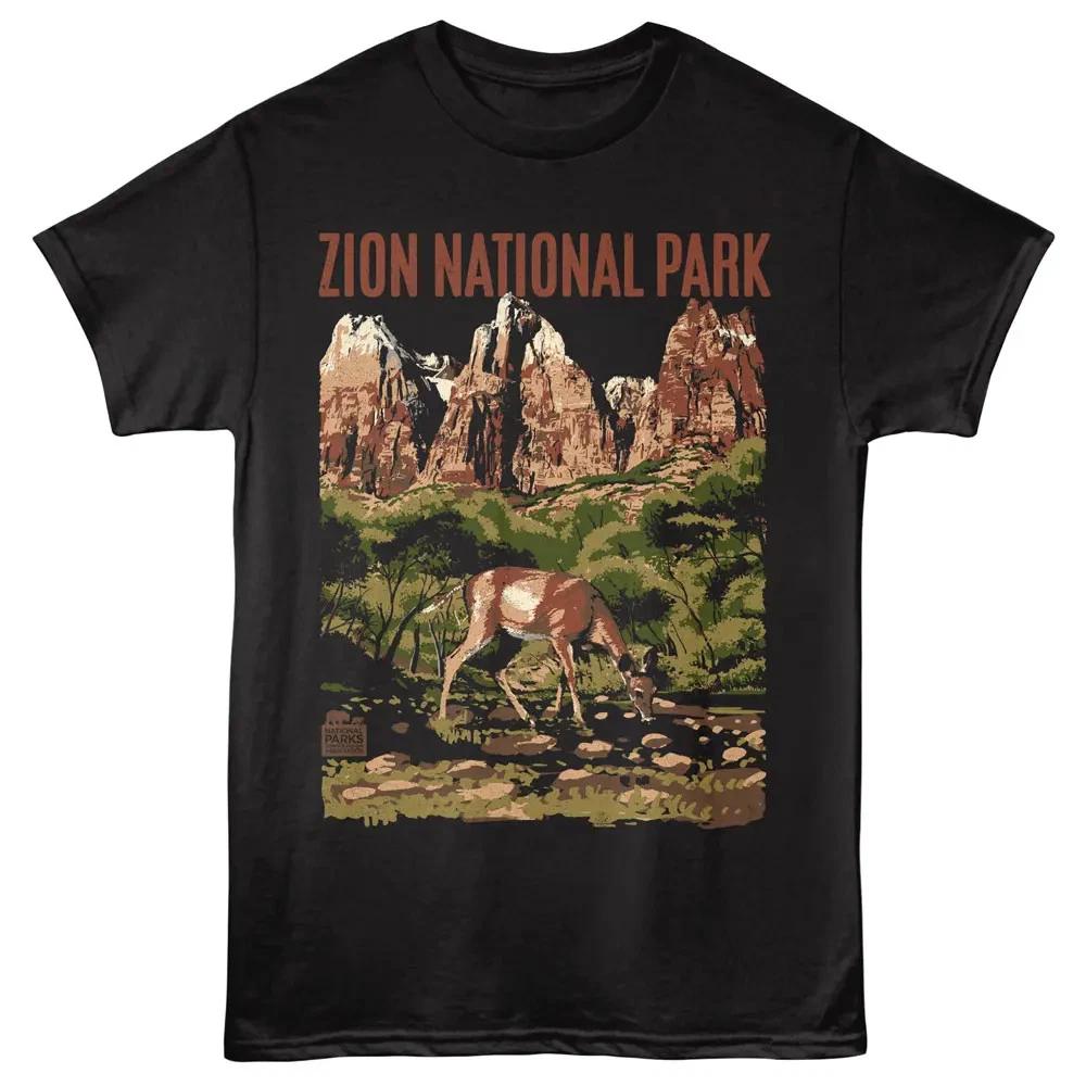 Zion Peaks and Deer Men s T-Shirt 3XL