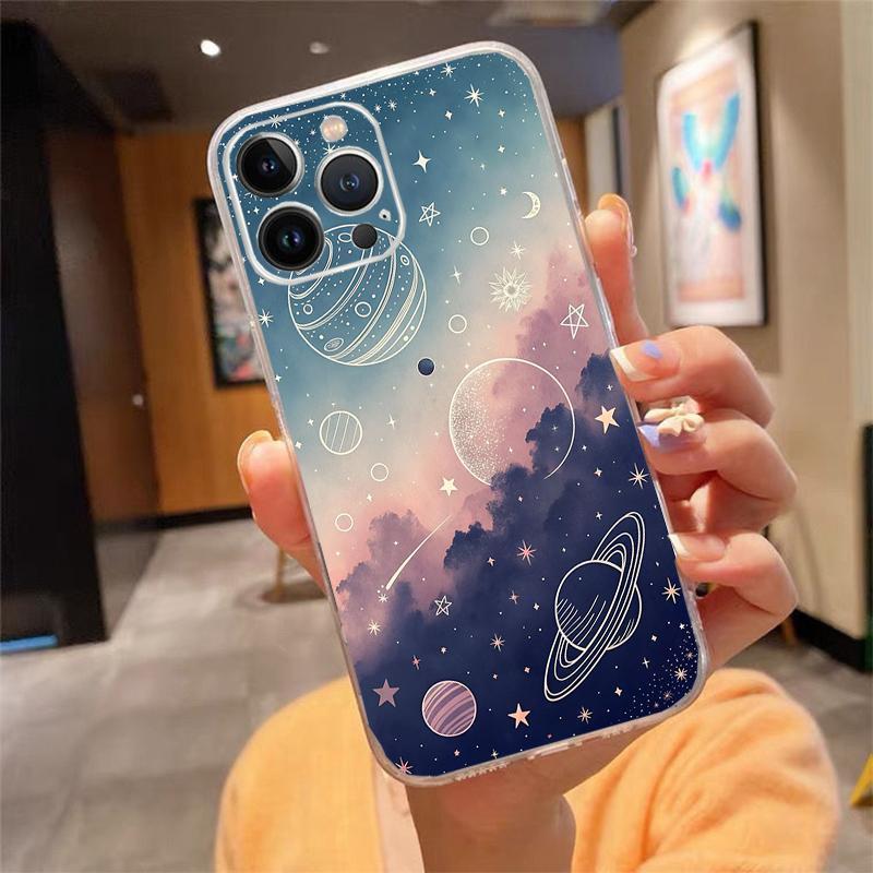 

Space Planet Phone Case Carcasa Funda For iPhone 17 Pro Max Air 16 15 14 13 Pro Max 15 16 Pro 15Plus Case iphone 15Pro