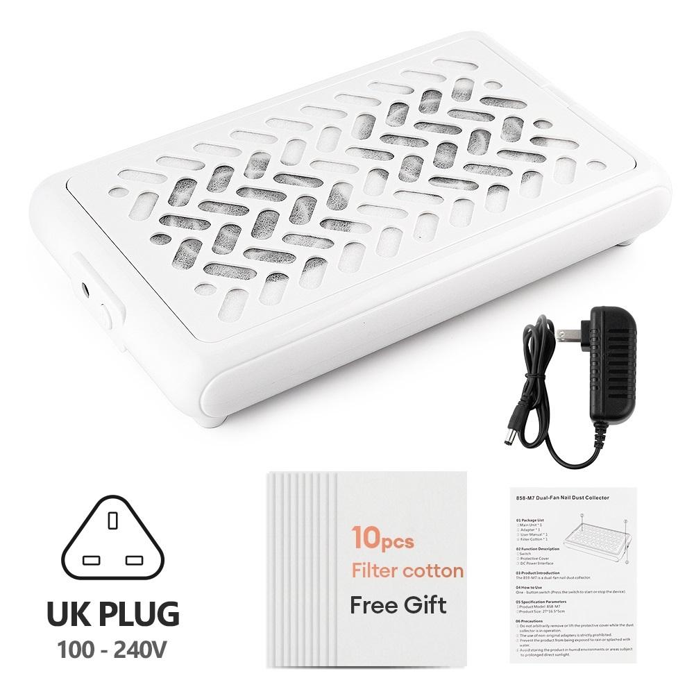 4000RPM Powerful Nail Dust Collector Dual-fan Professional Turbo Vacuum Cleaner Brushless Nail Dust Fan Manicure Salon Equipment