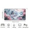 Sakura Mountain Pagoda Printed Desk Pad Extra Large Soft Rubber Mouse Pad Serene Aesthetic Gaming Keyboard Mat Multi-Size