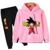 Jesień i Zima Nowy Anime Dragon Ball Wukong Komplet Bluz z Kapturem dla Chłopców Dziecięce Bluzy z Kapturem dla Dziewczynek Koszulki Sportowe dla Dzieci 3-12 lat