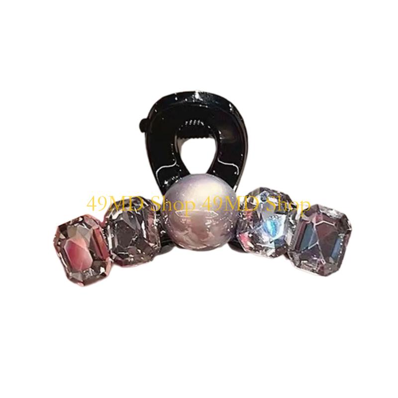 49MD Glitters Rhinestones Accented Hair Claw Clip Small Size For Half Up Hairstyles Secure Grip CN