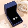 M-JAJA Moissanite Four-leaf Clover Earrings Diamond Stud Earrings for Women S925 Silver Earring New Trendy Jewelry
