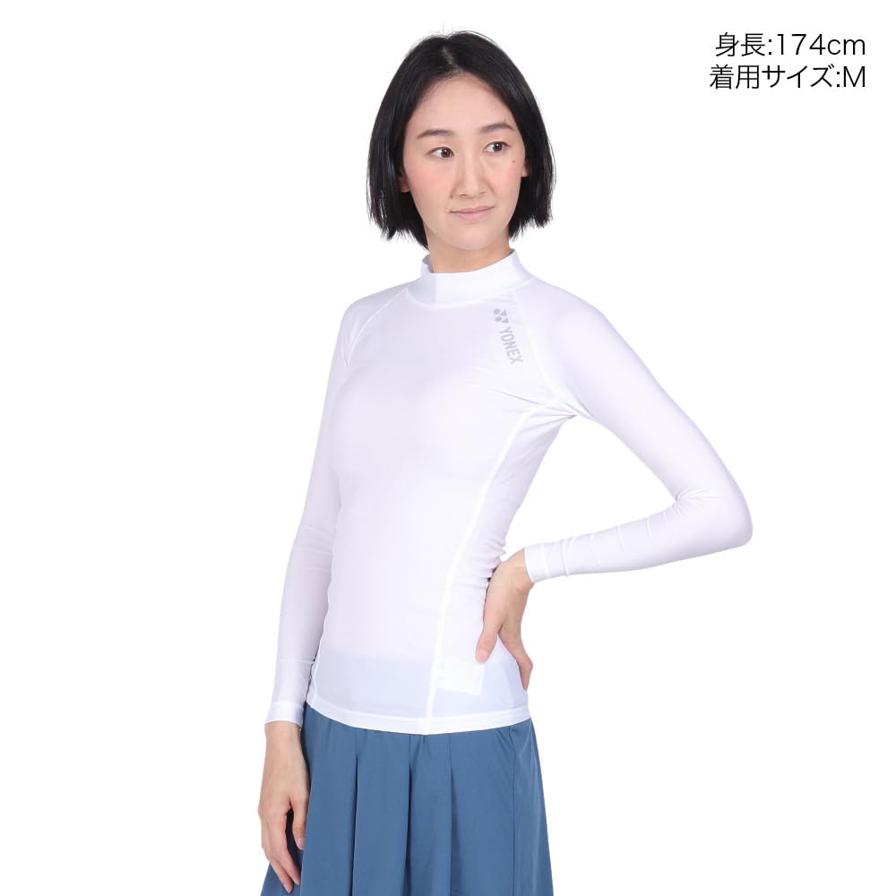 Yonex High Neck Long Sleeve White S Women's T-Shirt, (011)