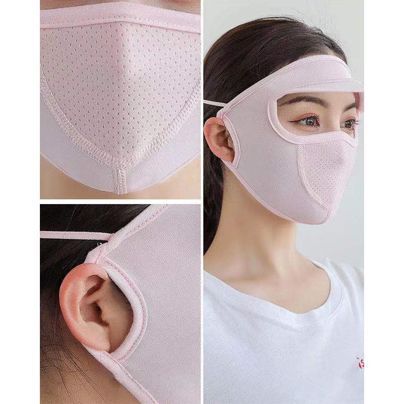 Prodyšná ledová hedvábná pleťová maska ​​Tenká venkovní opalovací UV ochranná maska ​​pro ženy