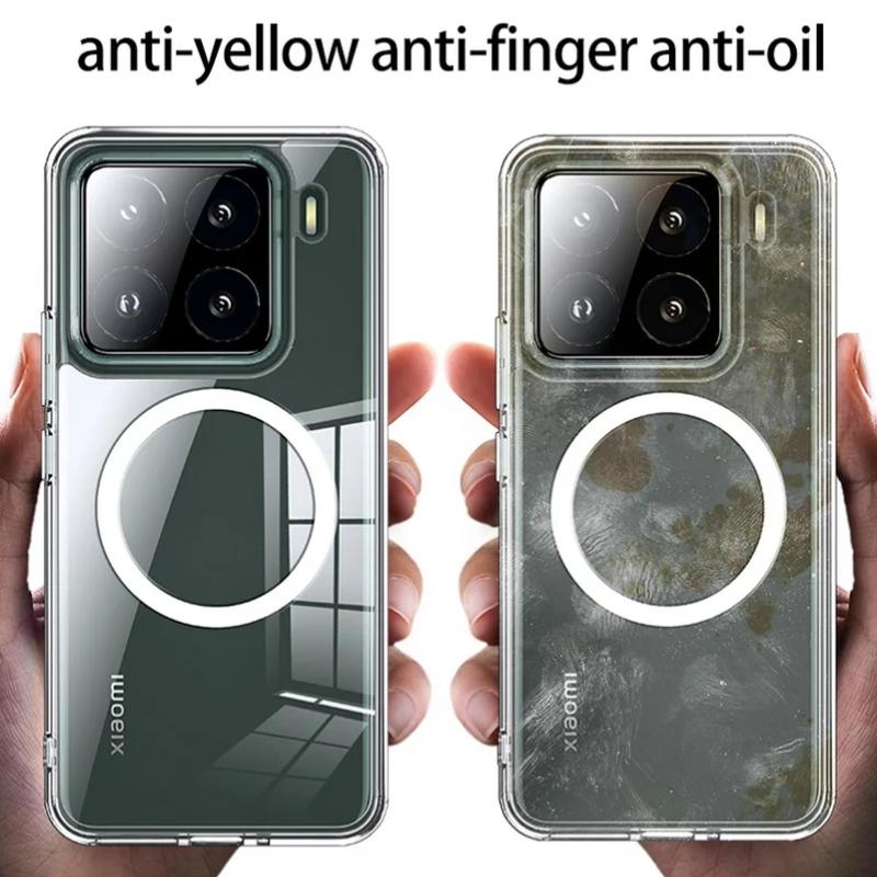 Για Magsafe Magnetic Acrylic Case PC for Xiaomi 15 Pro Mi15 Shockproof Wireless Charging Matte Cover for Xiaomi 14T 14 T 14pro 13T 13 T Shell