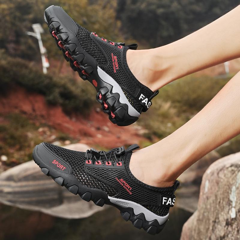 Men Large Size Hollow Mesh Casual Shoes Breathable Walking Summer Sneakers Outdoor Travel Daily Comfort Footwear Lightweight
