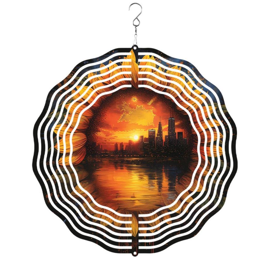 Solar-Powered Sunflower Wind Spinner – Stainless Steel Garden Decor, Indoor/Outdoor Hanging Ornament, Eco-Friendly Solar Charging (No Battery Needed)